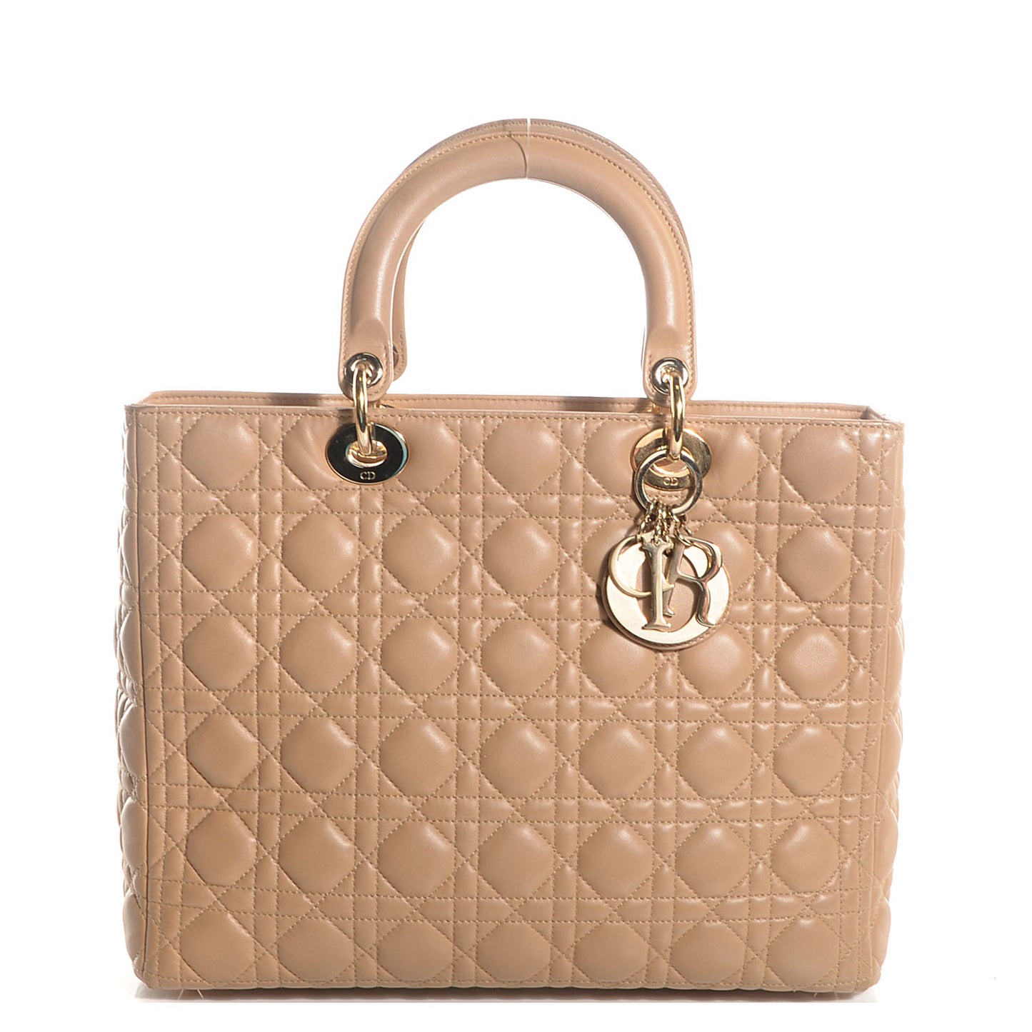 Lambskin Cannage Large Lady Dior Beige