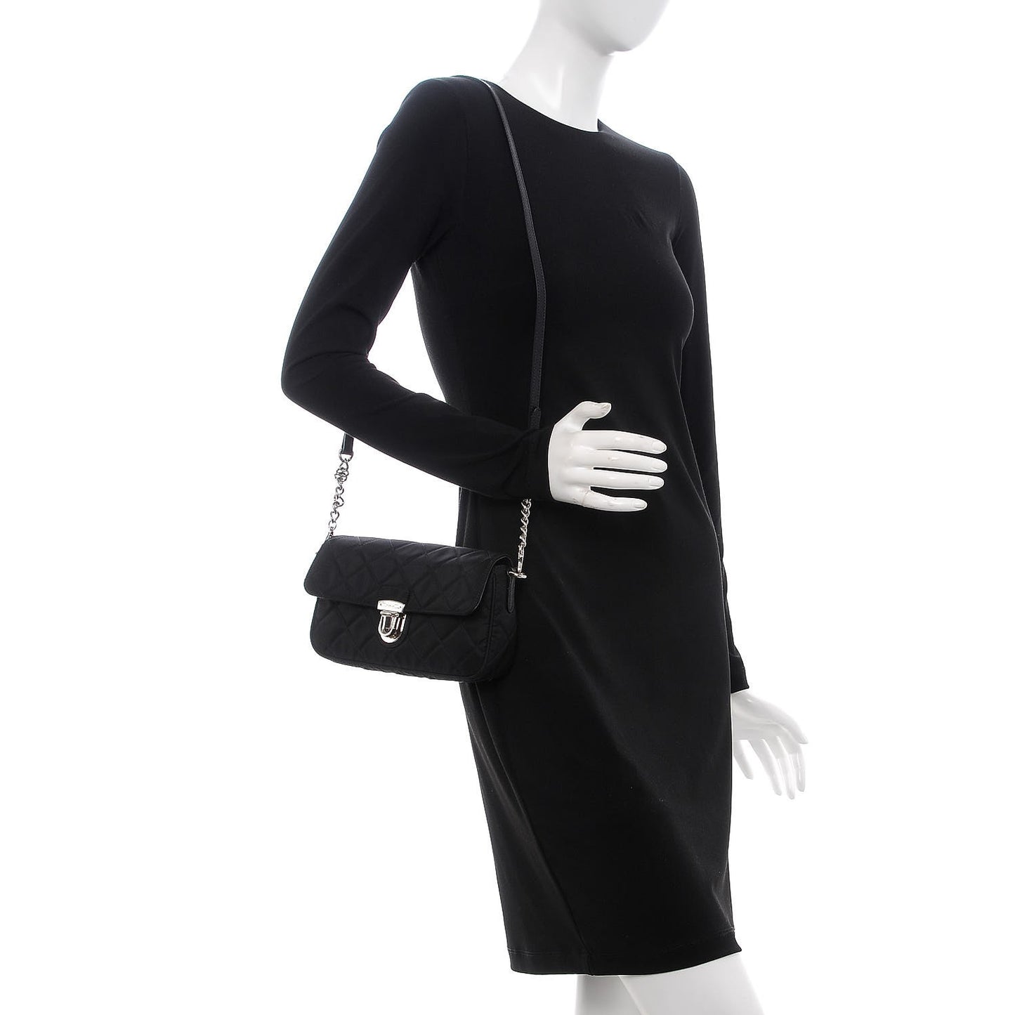 Nylon Tessuto Impuntu Quilted Flap Black