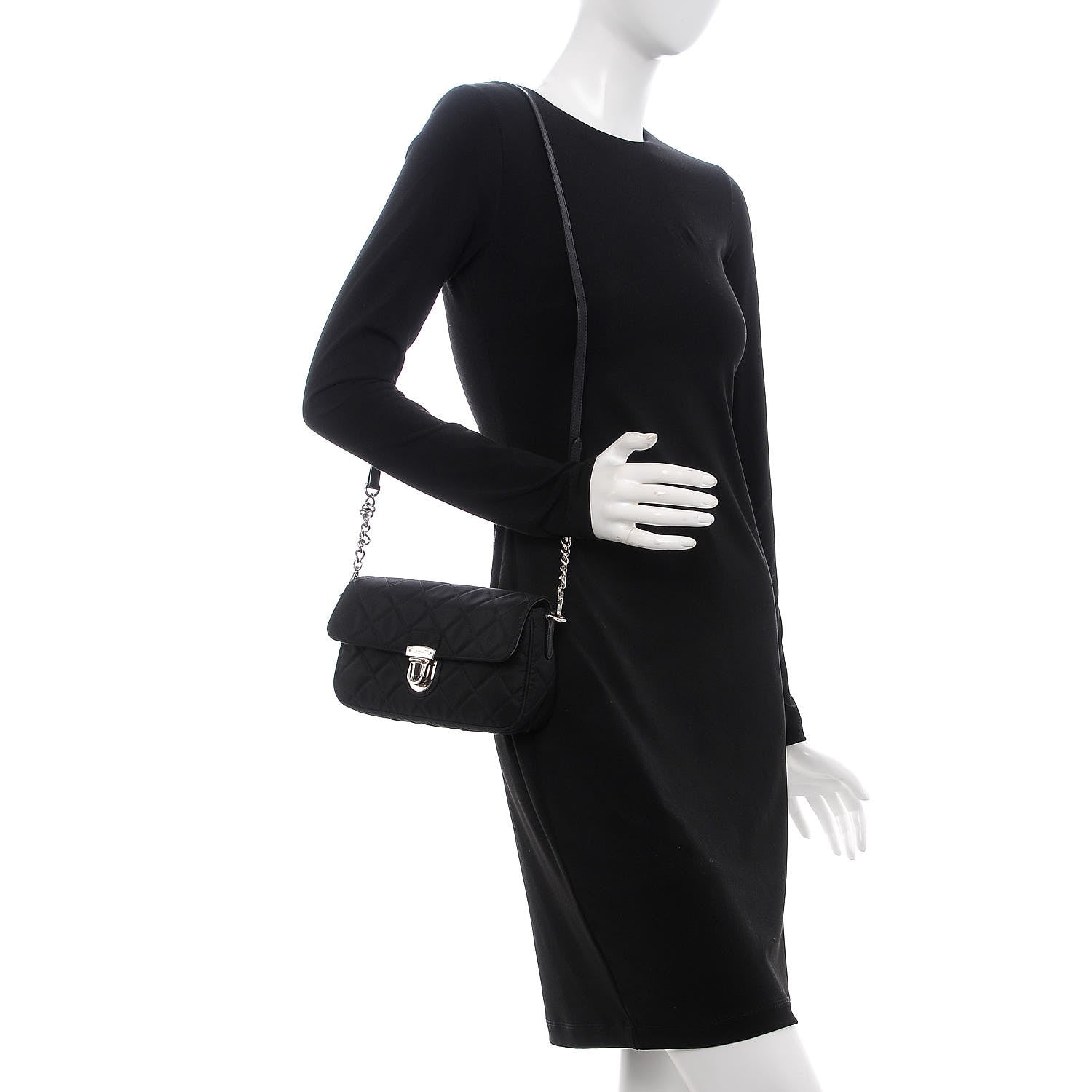 Prada Nylon Tessuto Impuntu Quilted Flap Black 2 of 9