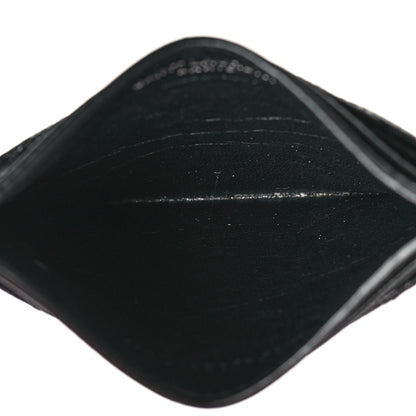 Saint Laurent Grain De Poudre Matelasse Chevron Monogram Credit Card Case Black 5 of 9