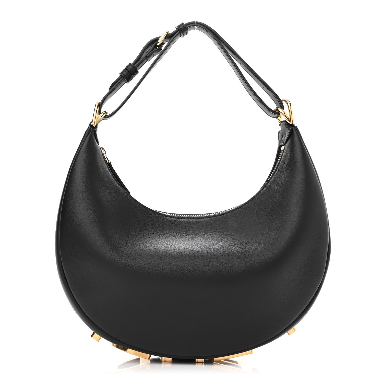 Fendi Vitello Grace Matte Small Fendigraphy Hobo Bag Black 1 of 11