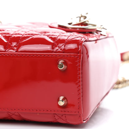 Christian Dior Patent Cannage Mini Lady Dior Red 7 of 8
