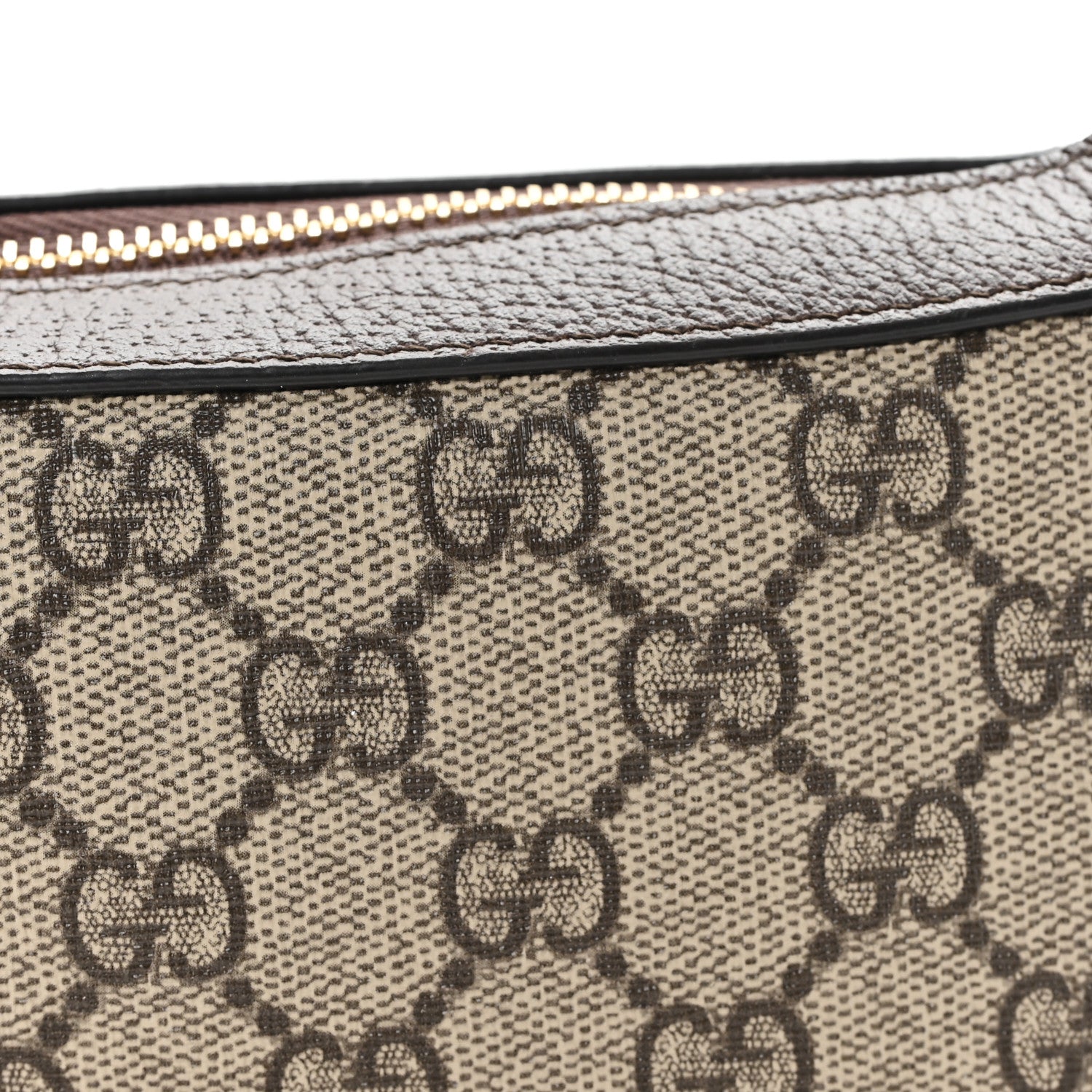 Gucci GG Supreme Monogram Textured Calfskin Web Mini Ophidia Half Moon Hobo Beige Ebony New Acero 8 of 11