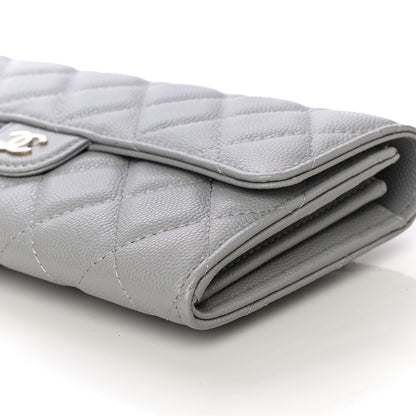 Chanel Caviar Quilted Large Flap Wallet Grey 11 of 12