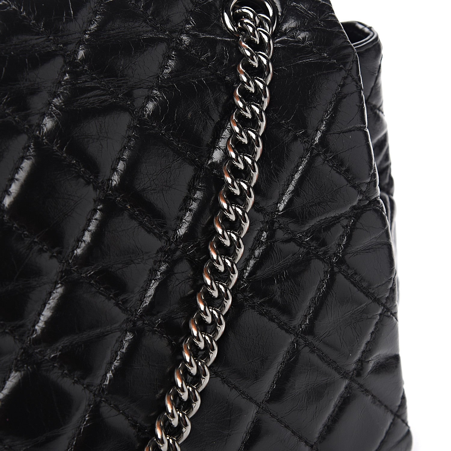 Chanel Shiny Crumpled Calfskin Quilted Medium Lady Pearly Flap Black 9 of 11