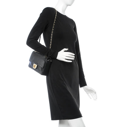 Chanel Lambskin Perforated Medium Single Flap Bag Black White 3 of 8