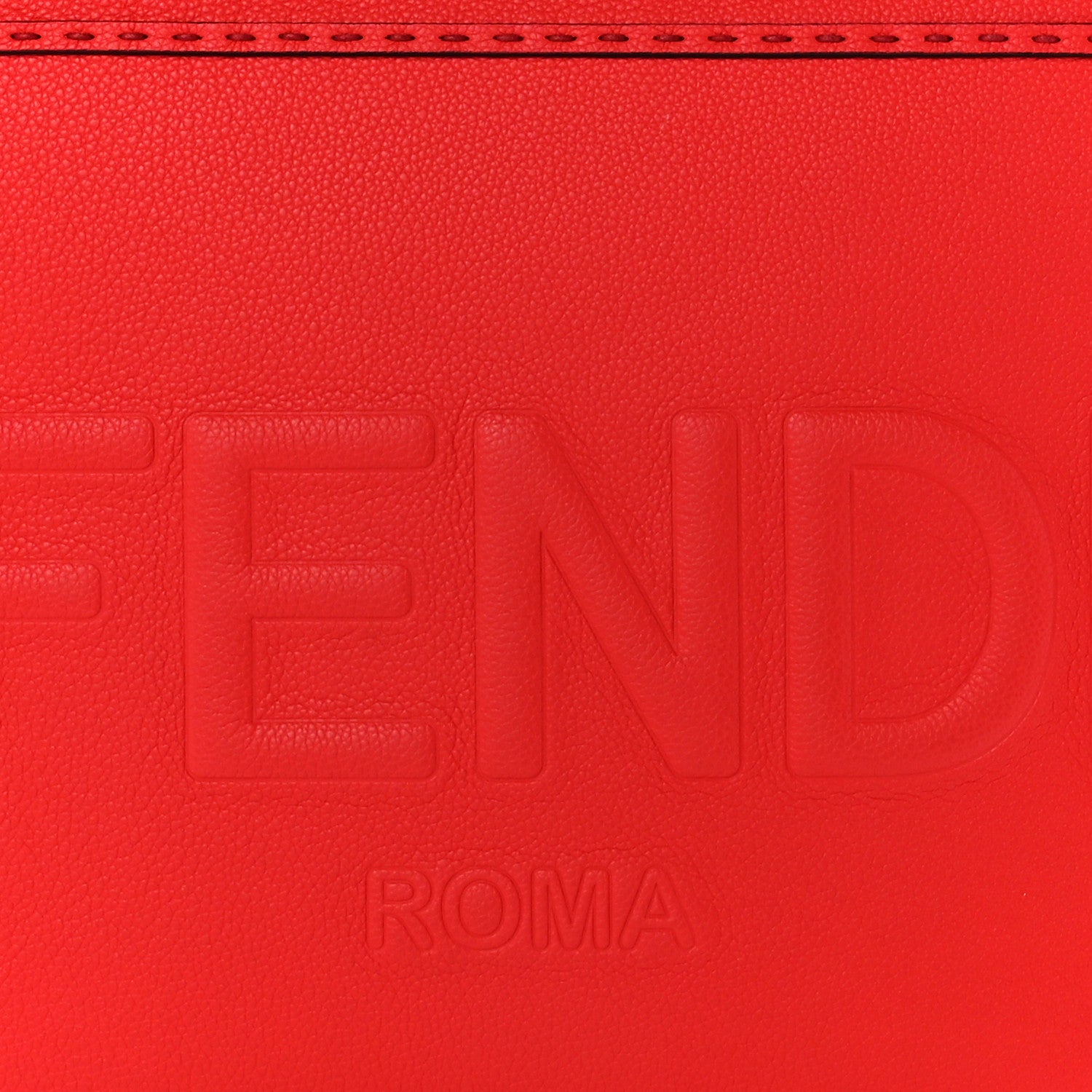 Fendi Vitello Cher Plexiglass Logo Debossed Medium Fendi Sunshine Shopper Tote Papavero 9 of 12