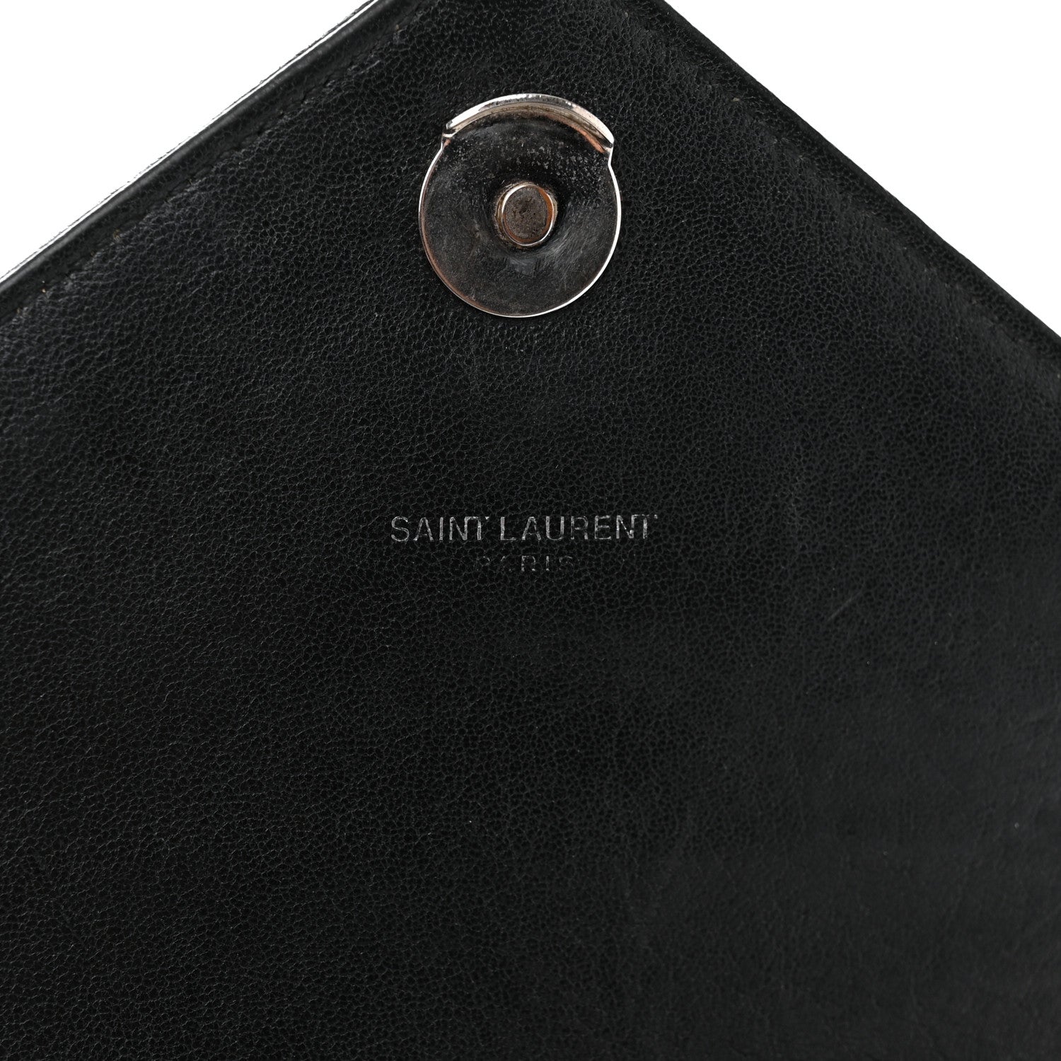 Saint Laurent Sheepskin Matelasse Chevron Monogram Medium College Bag Black 6 of 13