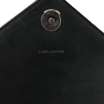 Saint Laurent Sheepskin Matelasse Chevron Monogram Medium College Bag Black 6 of 13