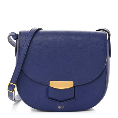 Celine Grained Calfskin Small Trotteur Indigo 1 of 11