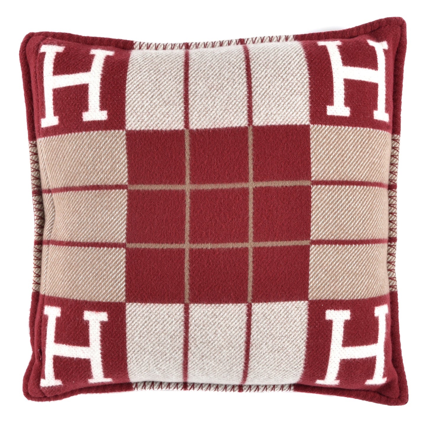 Wool Cashmere Avalon III Pillow PM Ecru Rouge