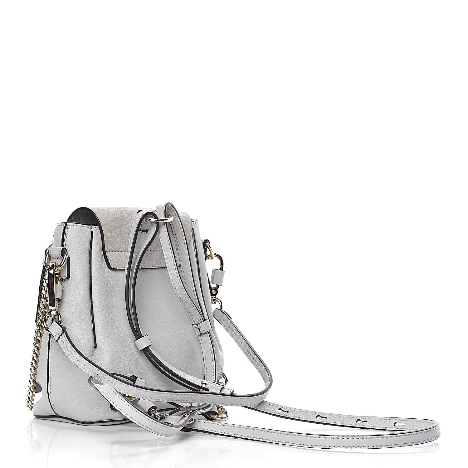 Chloe Suede Calfskin Mini Faye Backpack Airy Grey 3 of 10