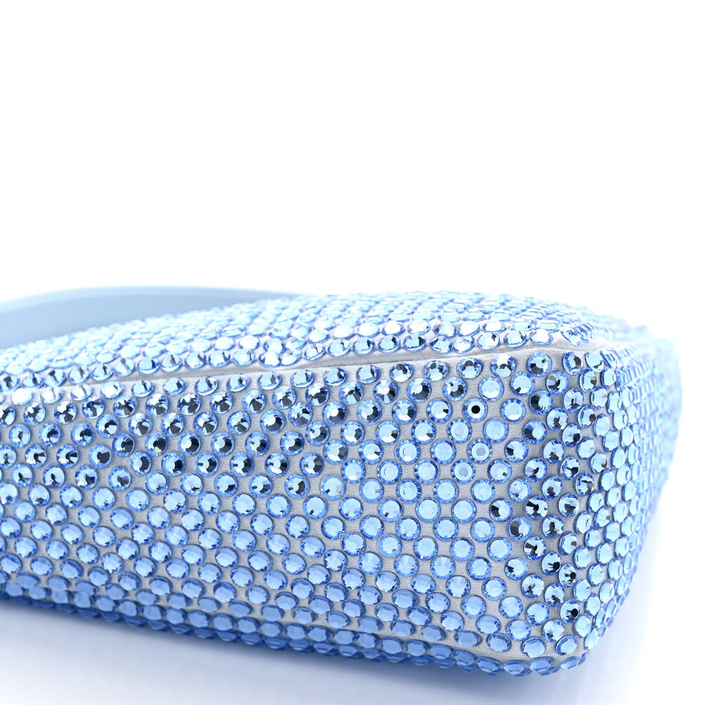 Satin Crystal Triangle Pouch Celeste