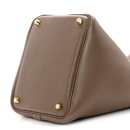 Hermes Taurillon Clemence Picotin Lock 18 PM Etoupe 10 of 13