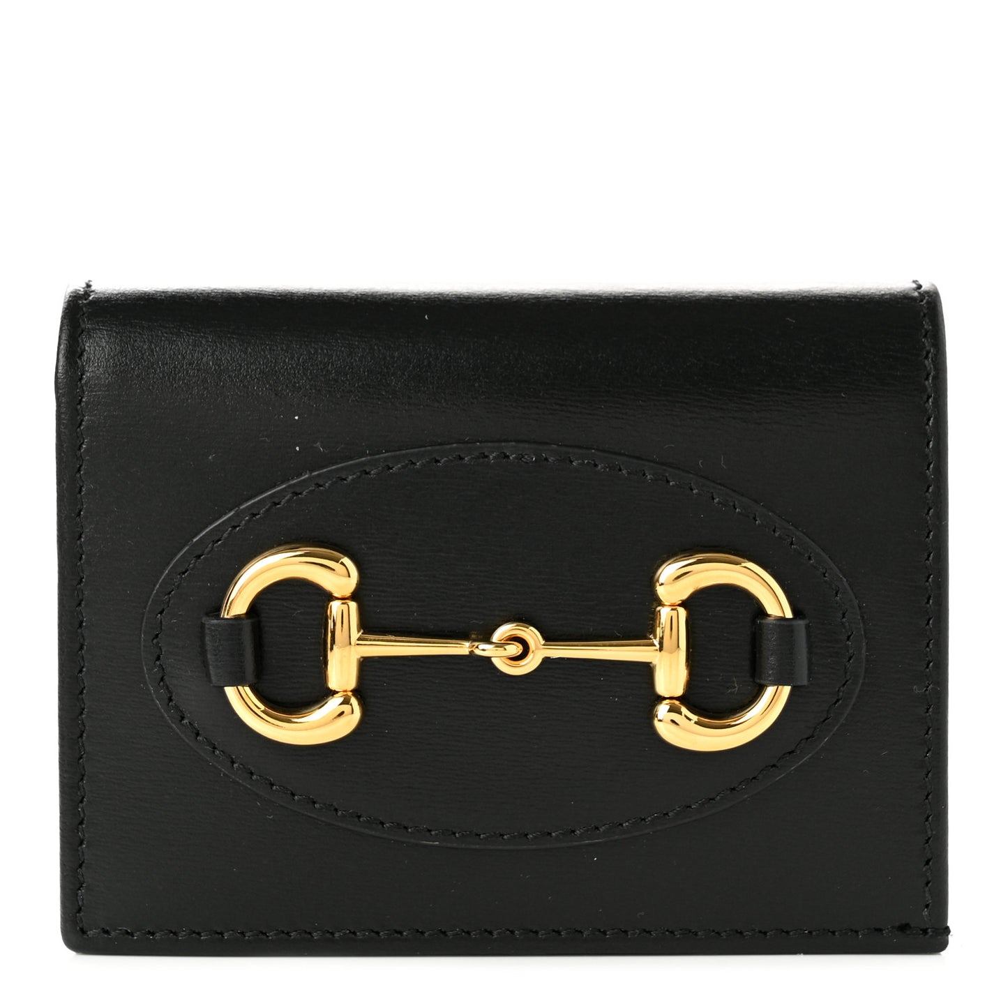 Boarded Plutone Calfskin Horsebit 1955 Card Case Wallet Black