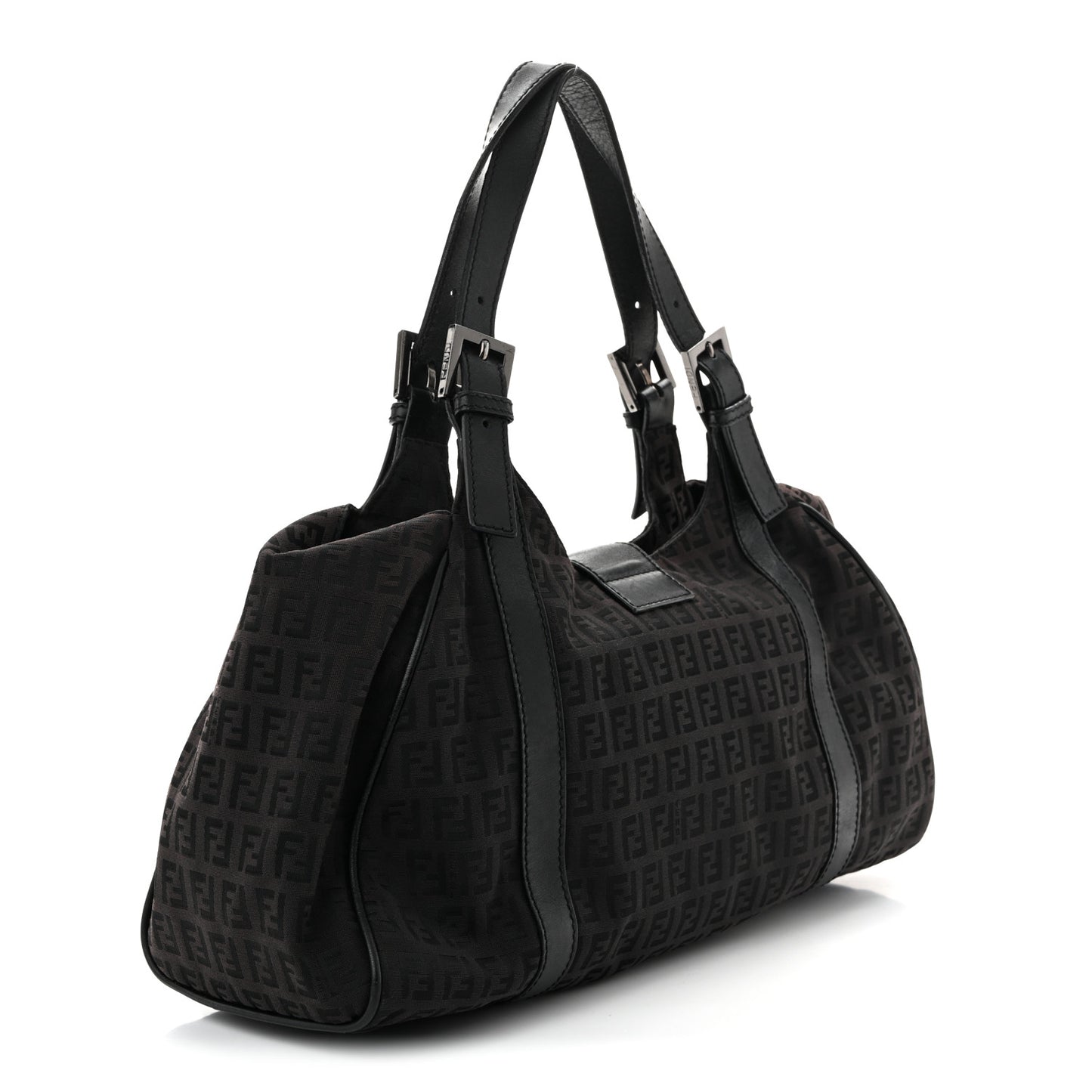 Zucchino Vitello Shoulder Bag Black Moro
