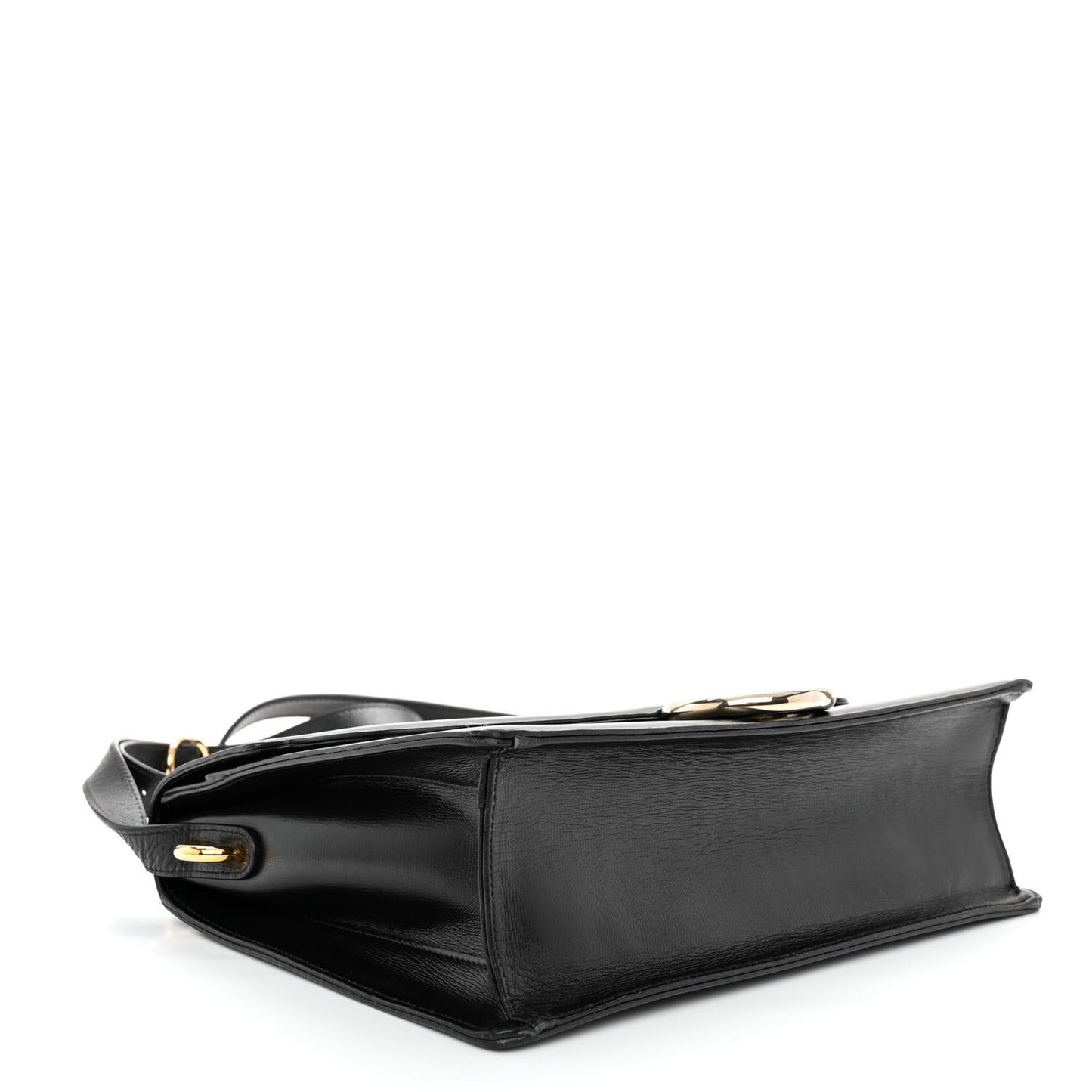 Textured Calfskin Medium Torchon GG Ring Shoulder Bag Black