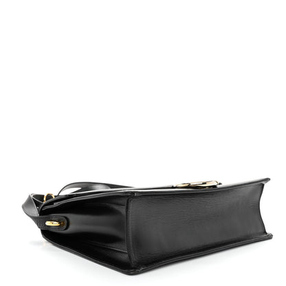 Gucci Textured Calfskin Medium Torchon GG Ring Shoulder Bag Black 4 of 11