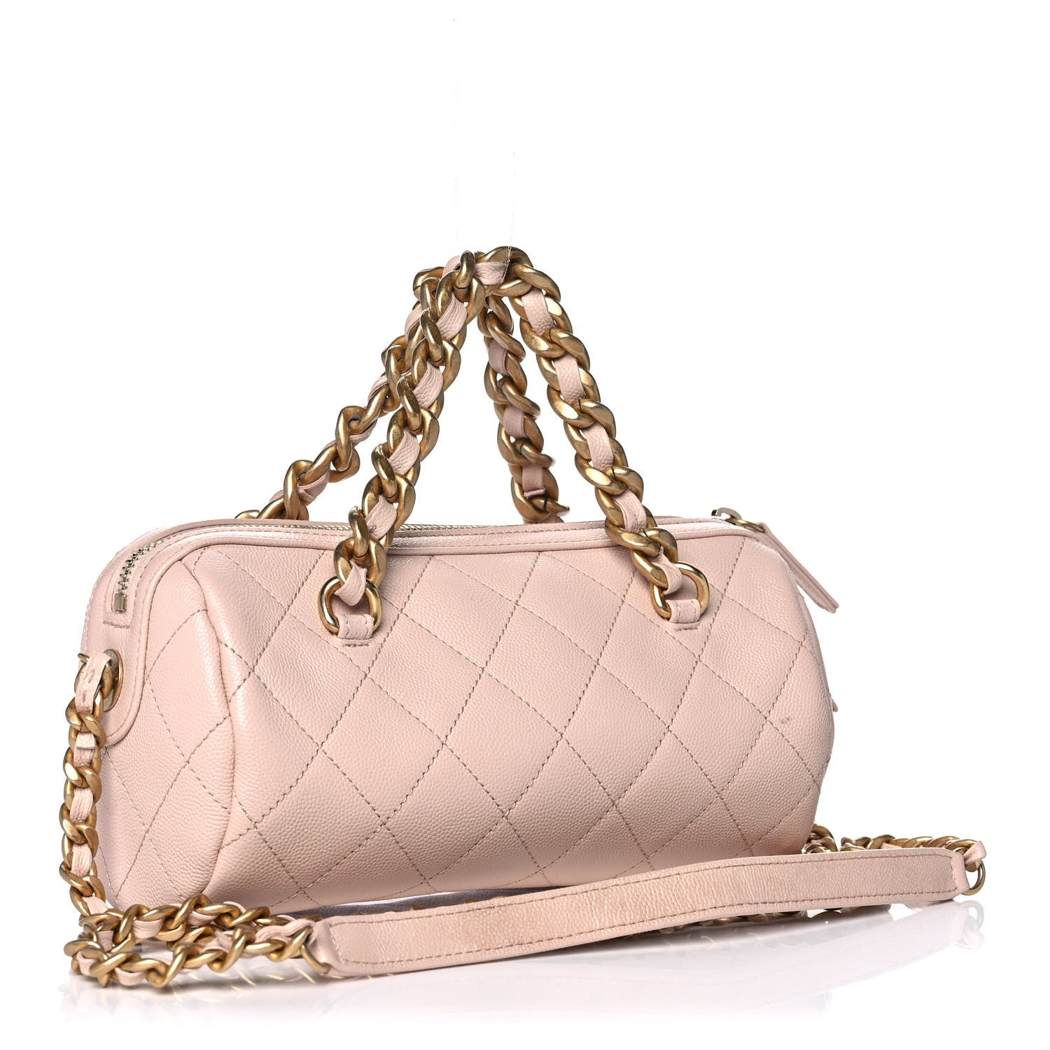 Chanel Shiny Lambskin Quilted Small Fashion Therapy Bowling Bag Beige 3 of 14
