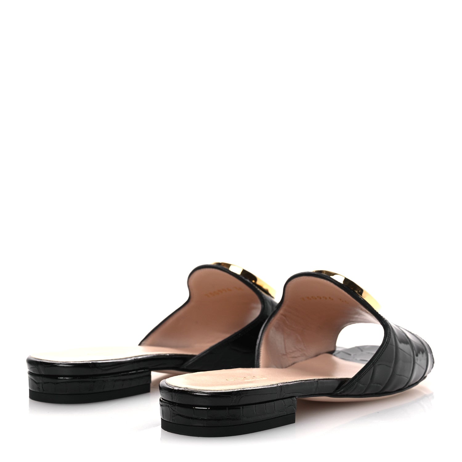 Gucci Crocodile Nojum Blondie Slide Sandals 36 Black 5 of 12