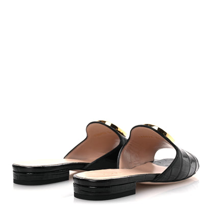 Gucci Crocodile Nojum Blondie Slide Sandals 36 Black 5 of 12