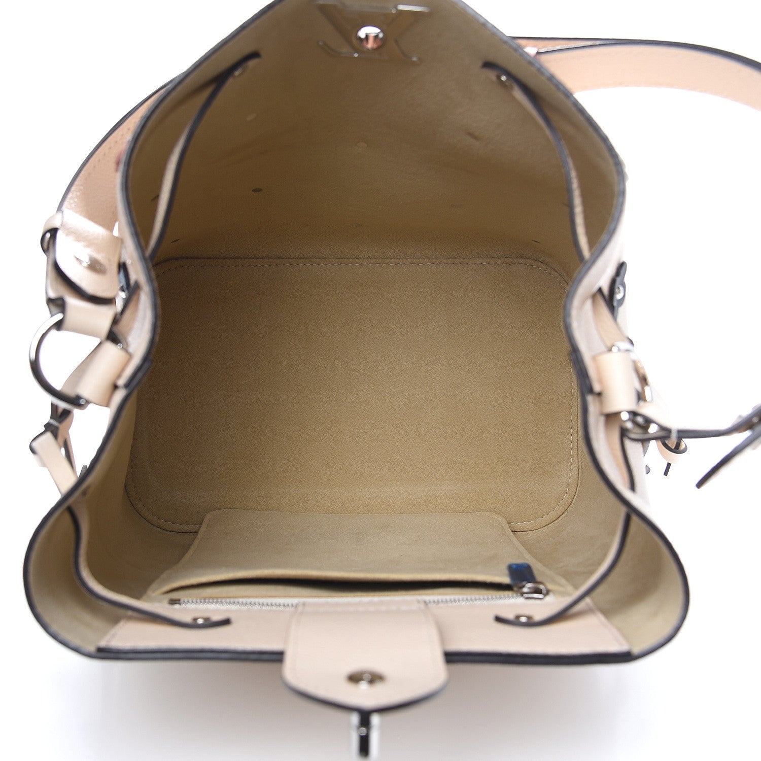 Louis Vuitton Calfskin Flowers Lockme Bucket Creme 5 of 10