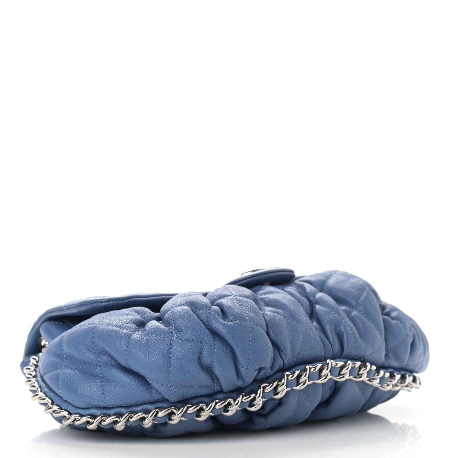 Chanel Washed Lambskin Quilted Medium Chain Around Messenger Blue 4 of 10