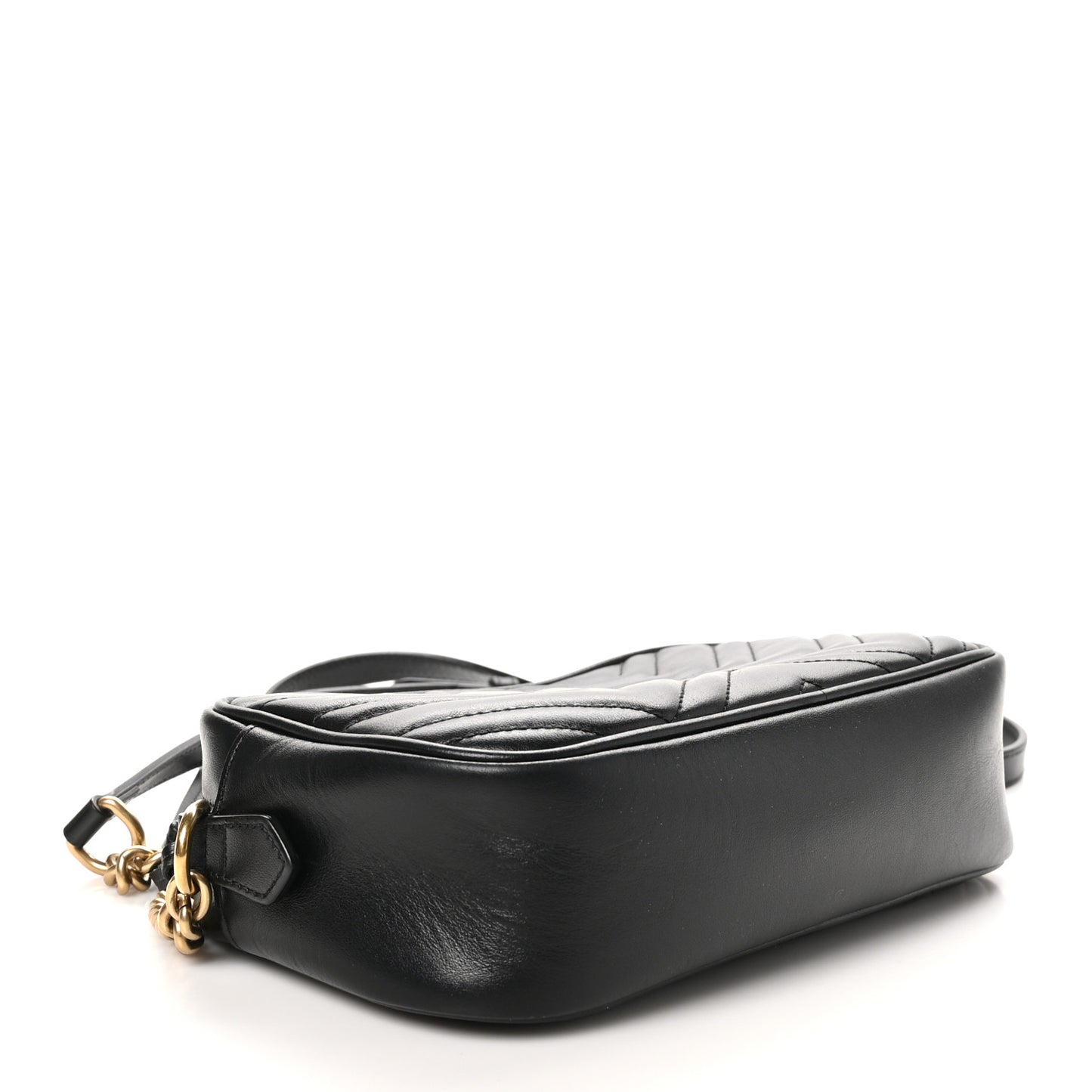 Calfskin Matelasse Small GG Marmont Chain Shoulder Bag Black