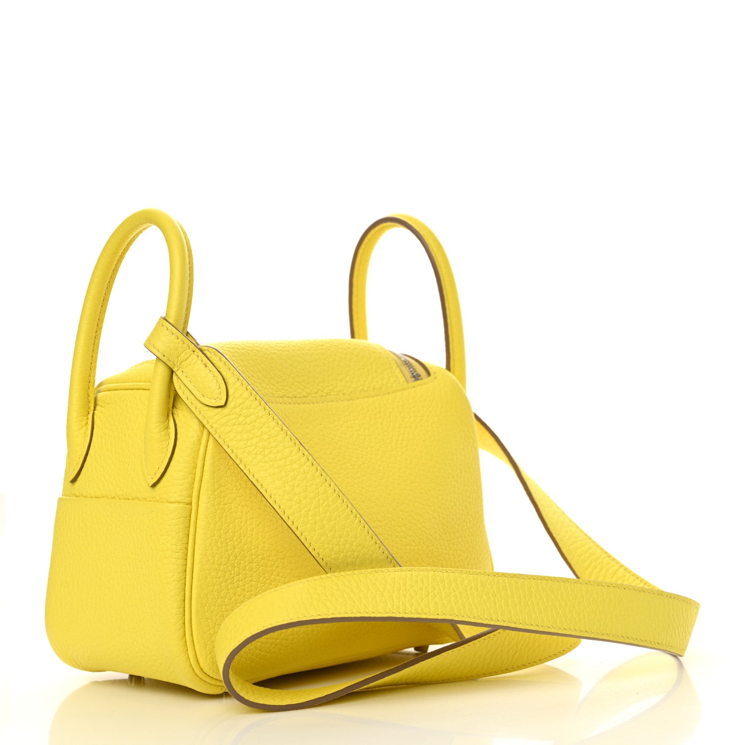 Hermes Taurillon Clemence Mini Lindy 20 Lime 3 of 10