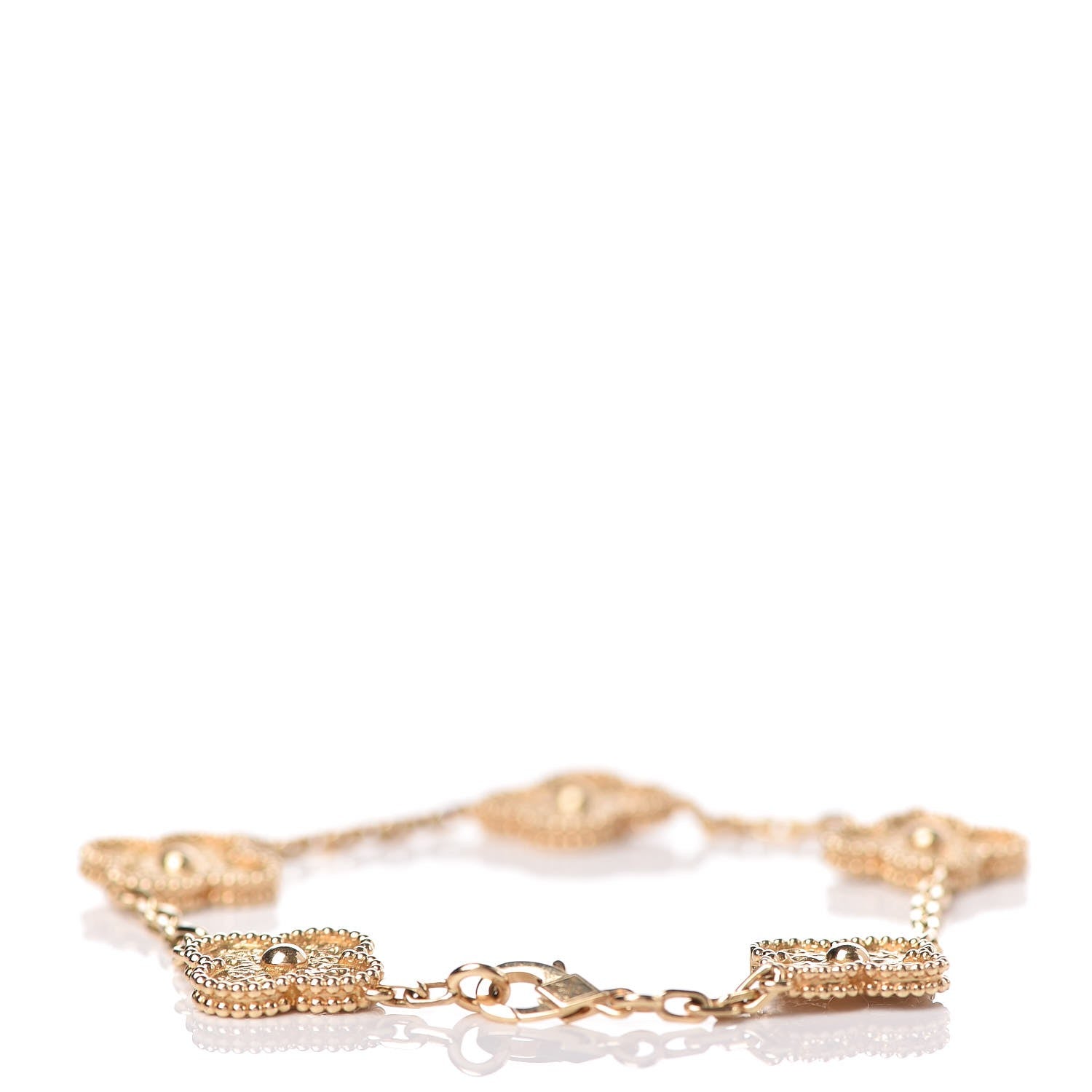 Van Cleef & Arpels 18K Yellow Gold 5 Motifs Vintage Alhambra Bracelet 3 of 5