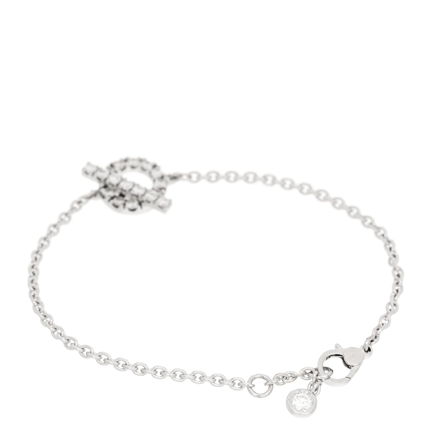 Hermes 18K White Gold Diamond Finesse Bracelet SH 2 of 4
