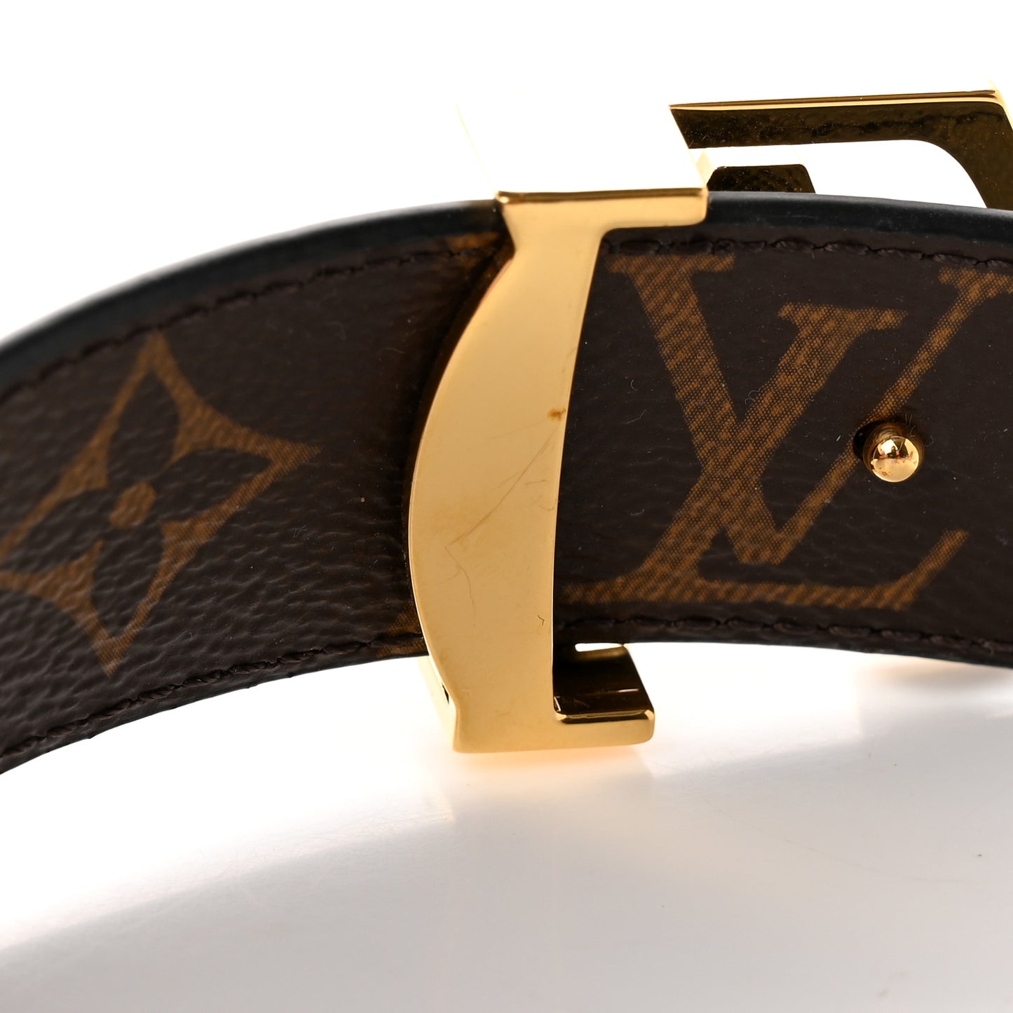 Calfskin Monogram 30mm LV Initiales Reversible Belt 80 32 Black