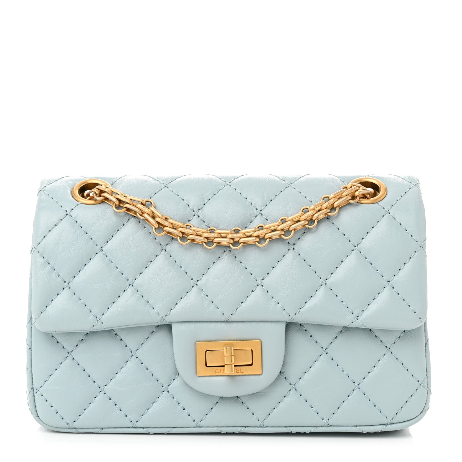 Chanel Aged Calfskin Quilted 2.55 Reissue Mini Flap Light Blue 1 of 11