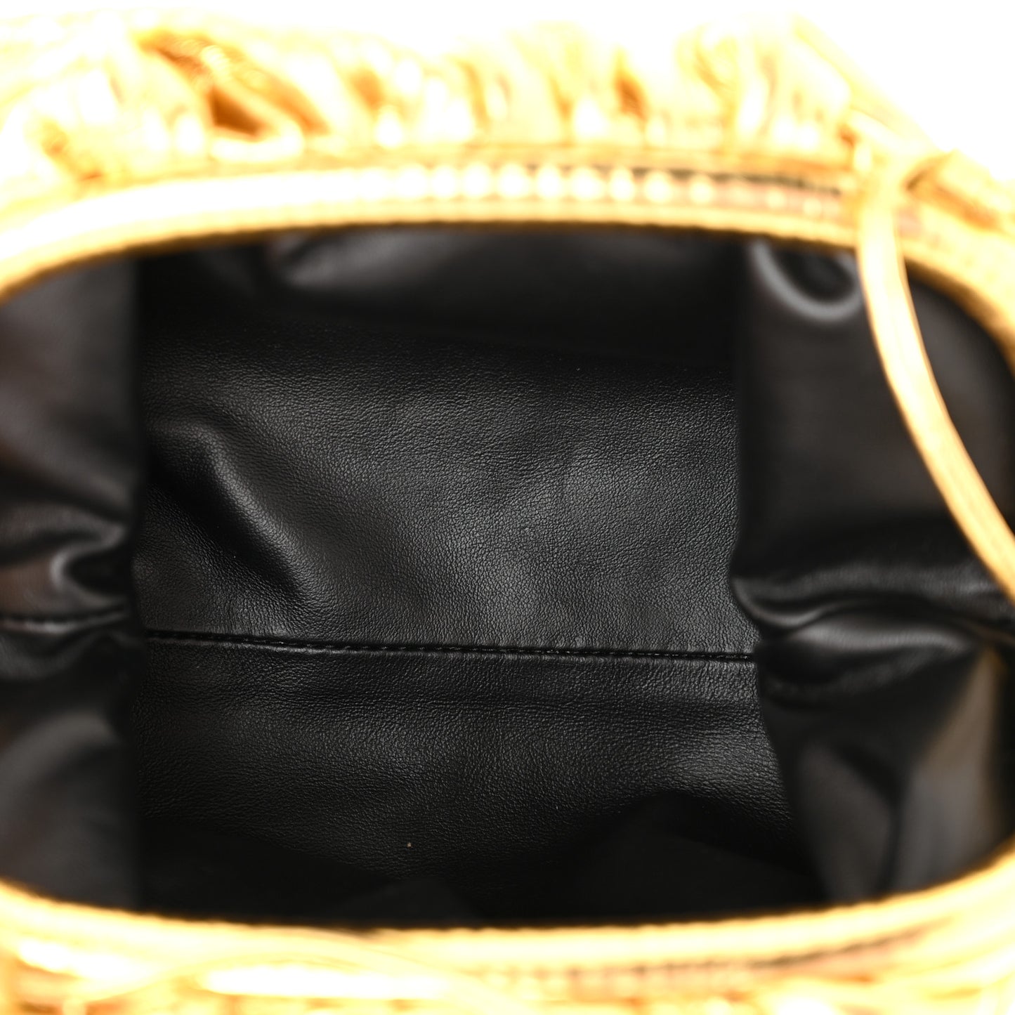 Metallic Bark Calfskin The Mini Pouch Gold