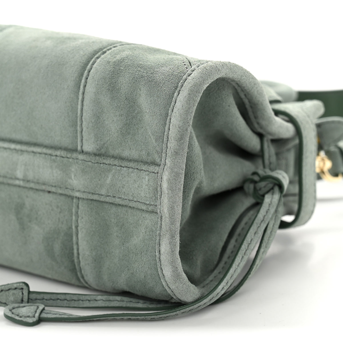 Prada Suede Triangle Mini Bonnie Shoulder Bag Salvia 9 of 9