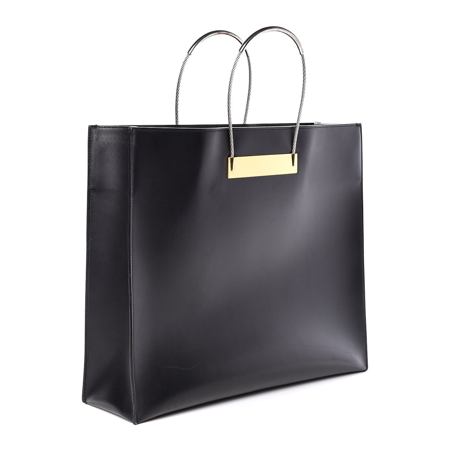 Balenciaga Soft Calfskin Medium Cable Shopper Tote Black 3 of 13