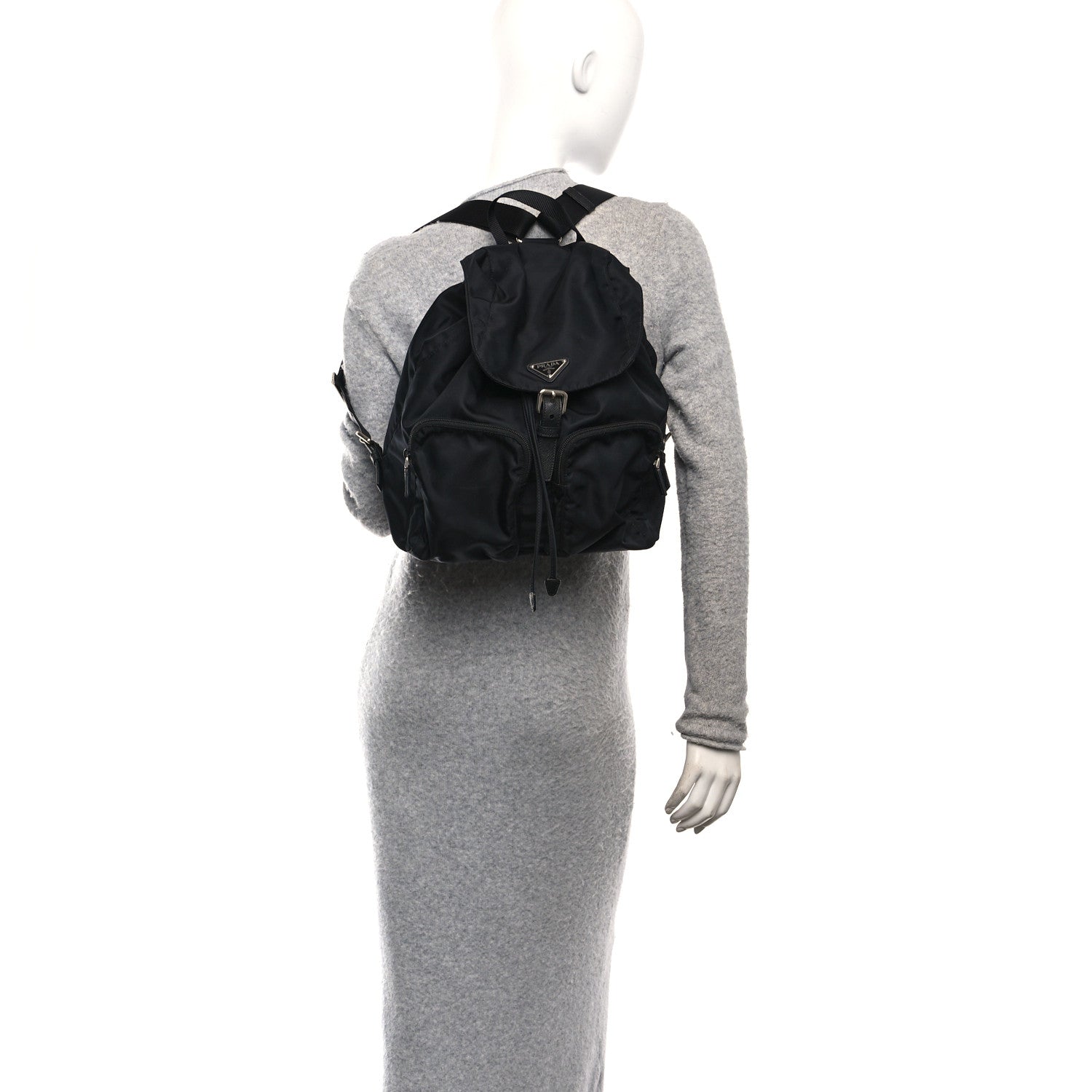 Prada Nylon Vela Medium Backpack Black 2 of 11
