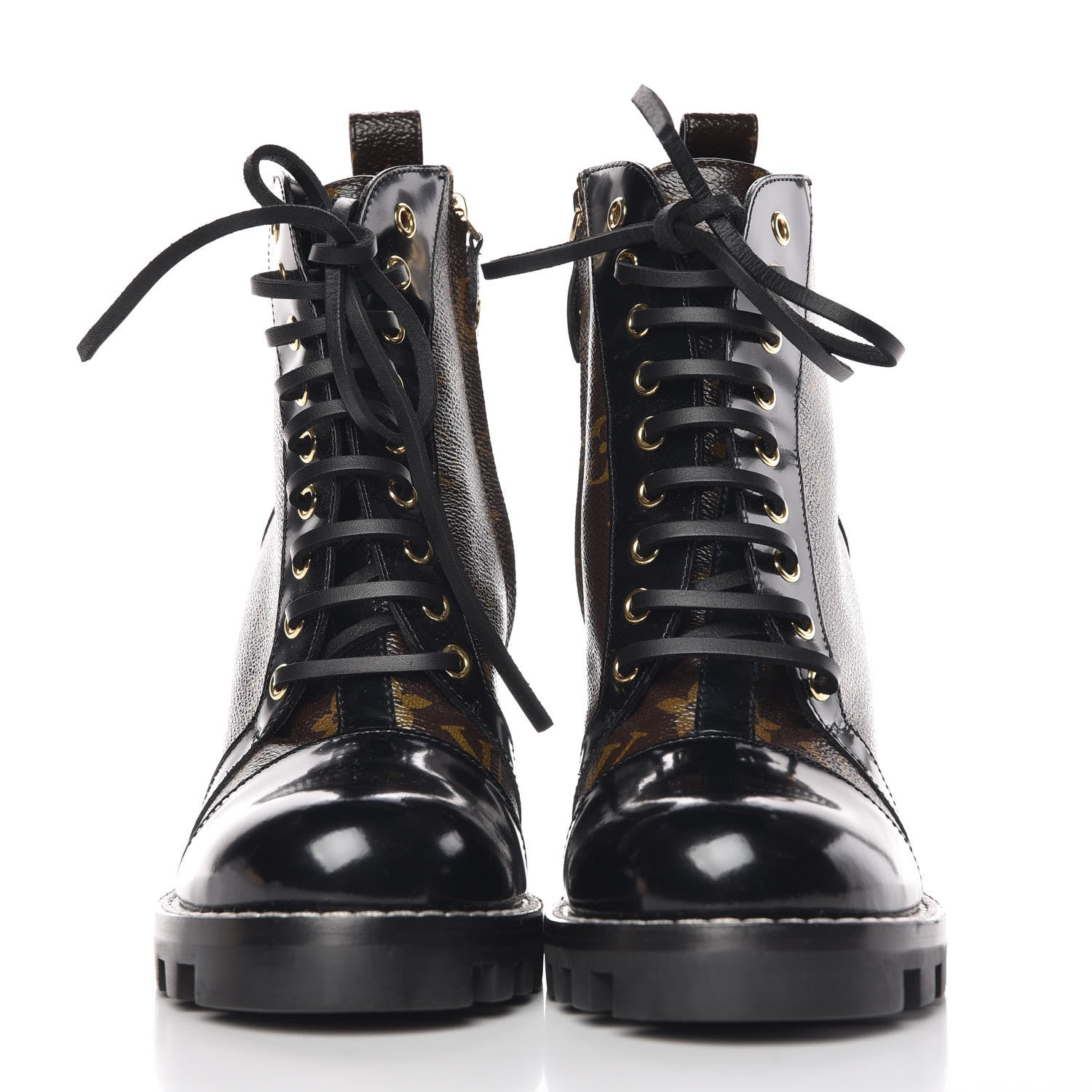 Louis Vuitton Patent Calfskin Monogram Star Trail Ankle Boots 38.5 Black 3 of 7