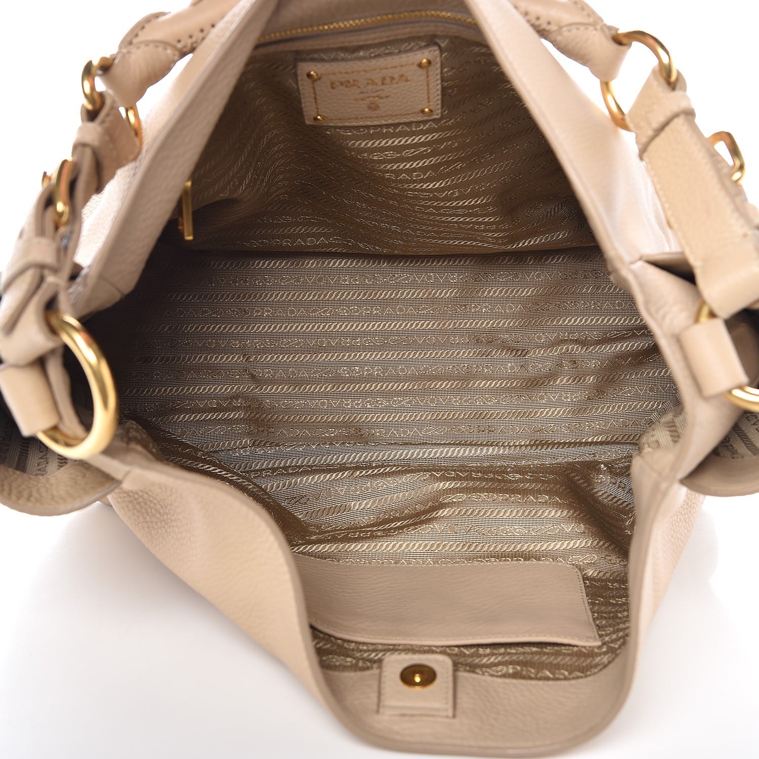 Prada Vitello Daino Side Pocket Hobo Sabbia 5 of 13