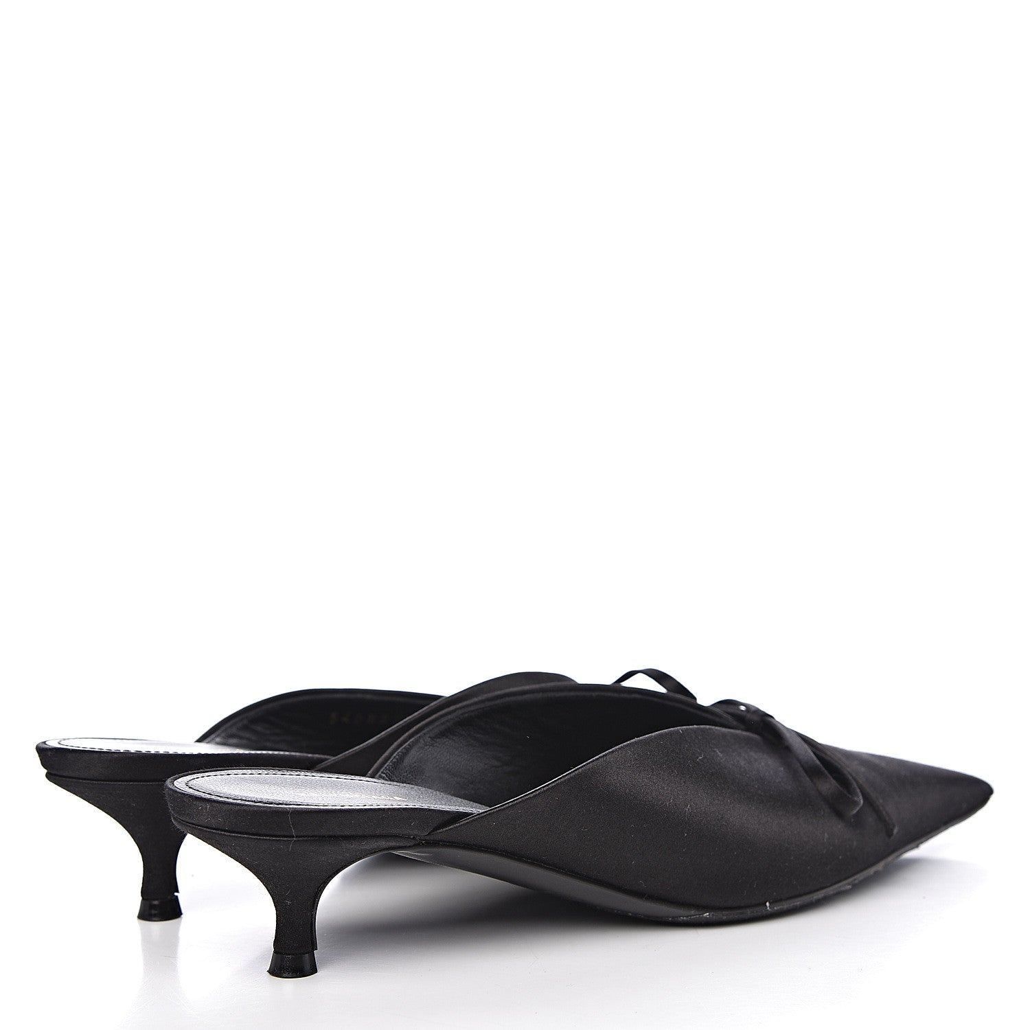 Balenciaga Satin Pointed Toe Knife 40mm Mules 37 Black 4 of 13