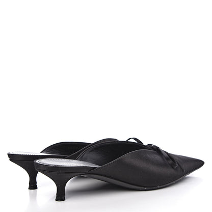 Balenciaga Satin Pointed Toe Knife 40mm Mules 37 Black 4 of 13
