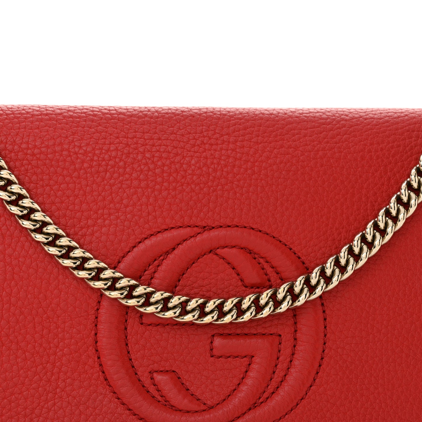 Pebbled Calfskin Medium Soho Flap Crossbody Vibrant Red