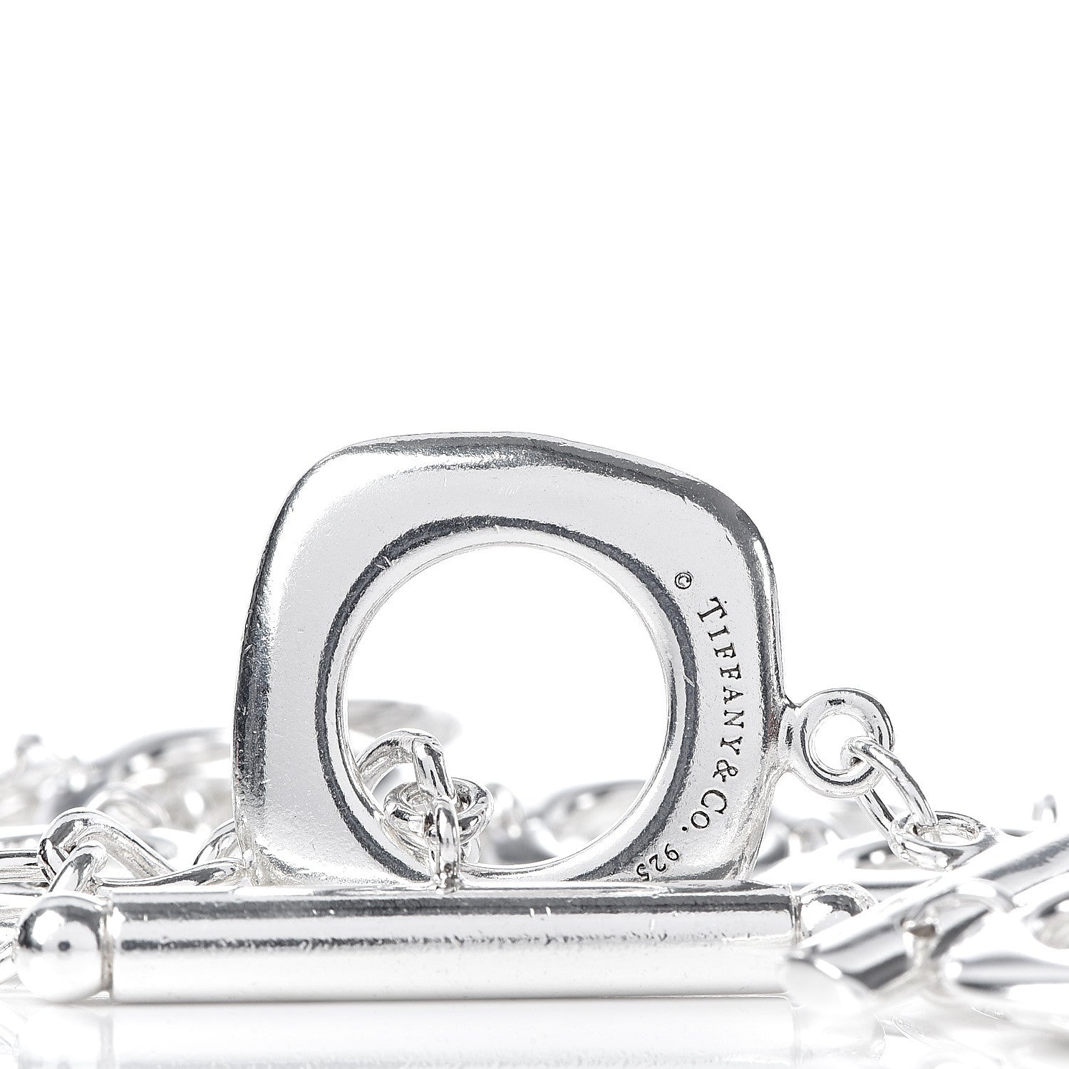 Tiffany Sterling Silver Double Cushion Square Link Toggle Bracelet 4 of 5