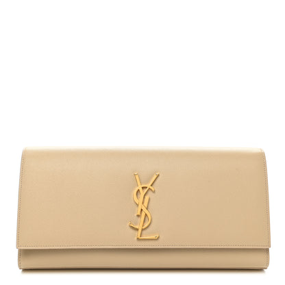 Saint Laurent Grain De Poudre Classic Monogram Cassandre Clutch Nude Powder 1 of 9