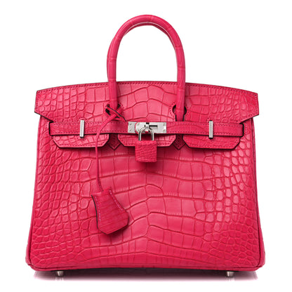 Hermes Matte Alligator Birkin 25 Framboise 1 of 10