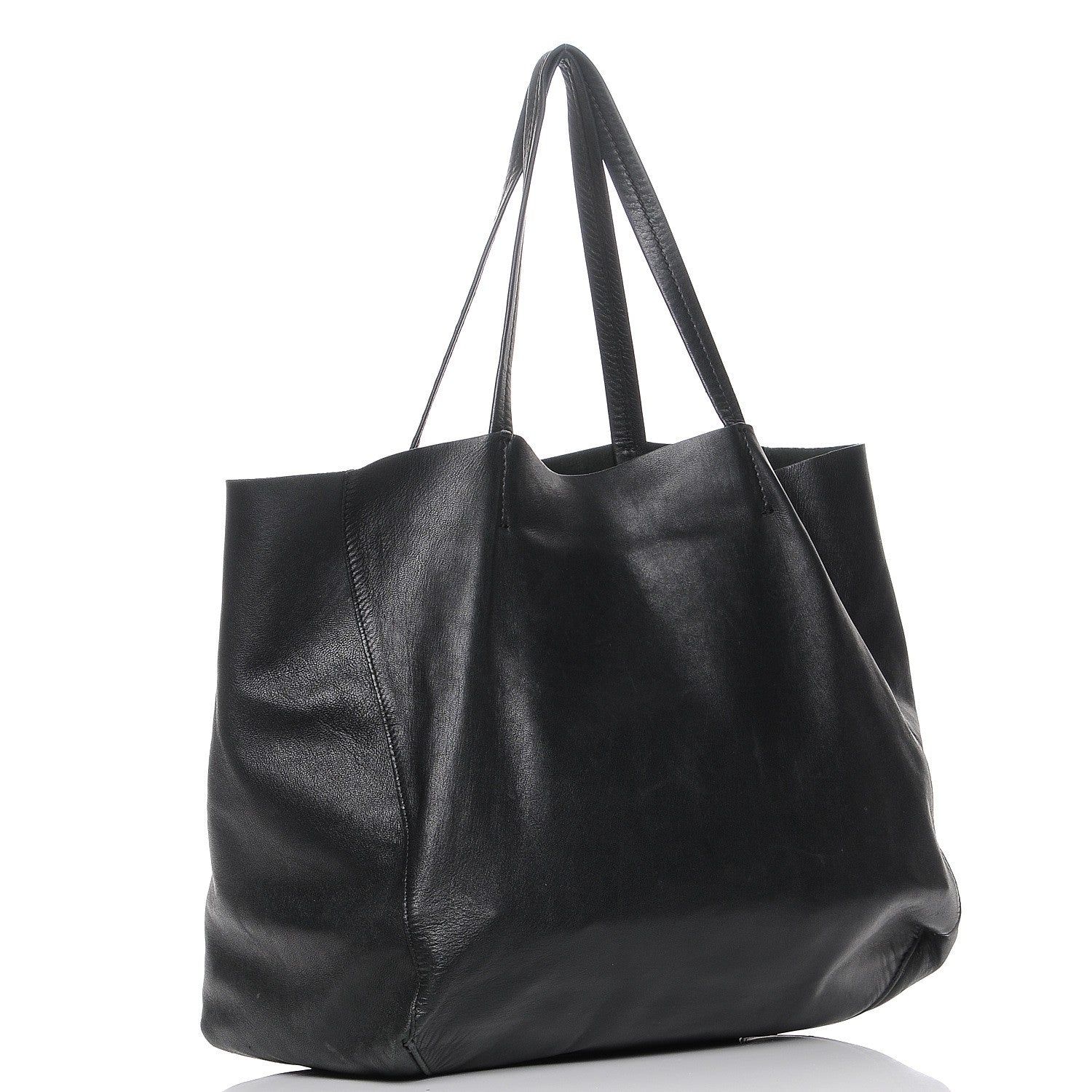 Celine Lambskin Horizontal Cabas Black 3 of 17