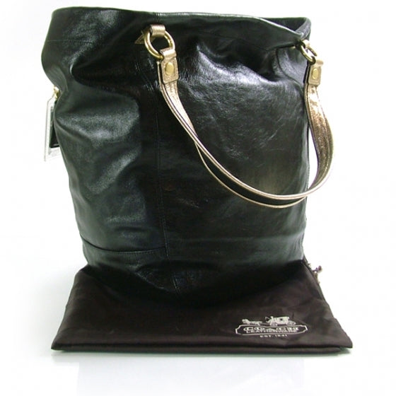 FASHIONPHILE COACHLeatherPoppyBellaToteBlack 2 of 8