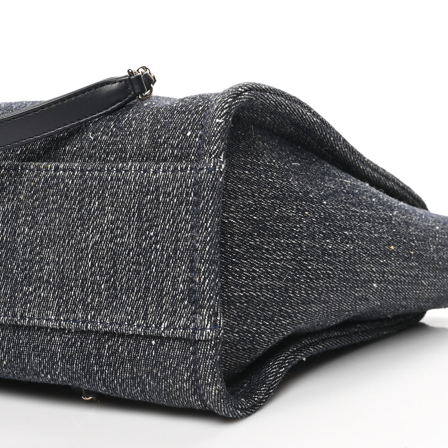 Denim Small Deauville Tote Dark Blue White