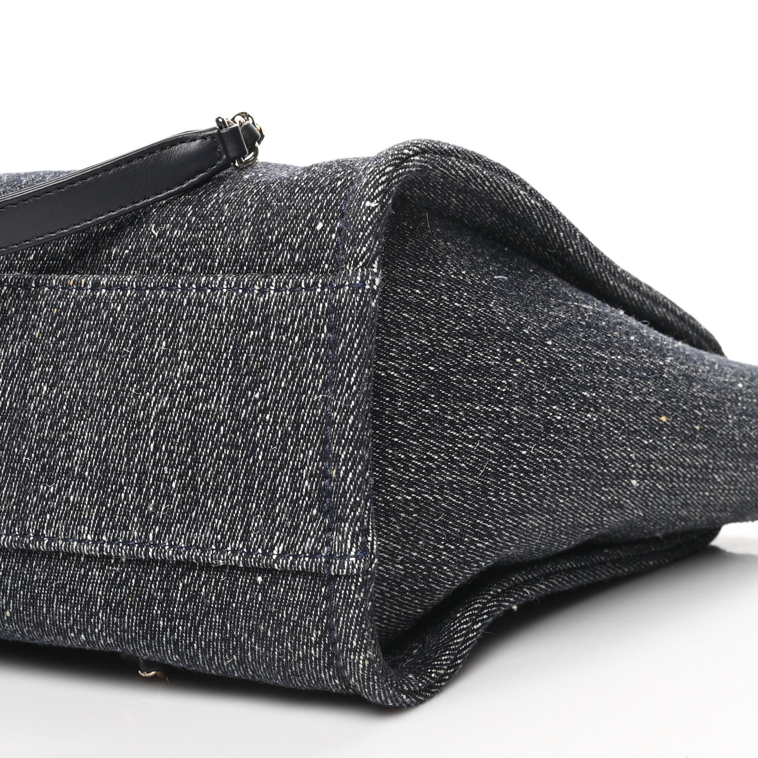 Chanel Denim Small Deauville Tote Dark Blue White 11 of 11
