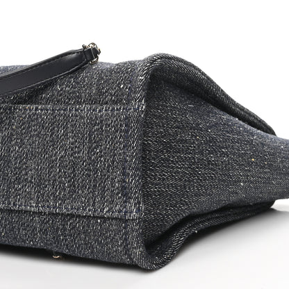 Chanel Denim Small Deauville Tote Dark Blue White 11 of 11